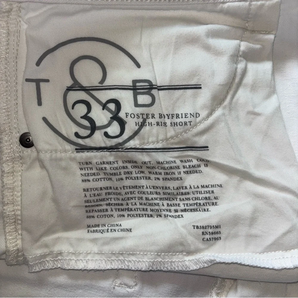 Treasure & Bond Foster Boyfriend High-Rise White Denim Women's Shorts Size W33